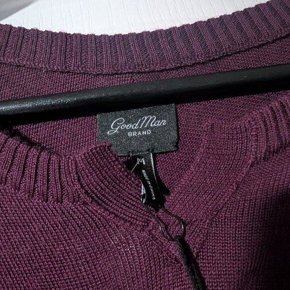 Good Man Brand | MVP V-Notch Merino Wool Sweater In Fig - Picture 7 of 11